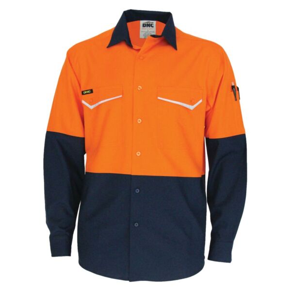 Two Tone RipStop Cotton Cool Long Sleeve Shirt Thumbnail