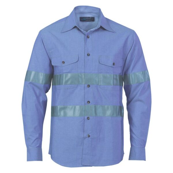 Mens Cotton Chambray Shirt with Generic R/Tape Thumbnail